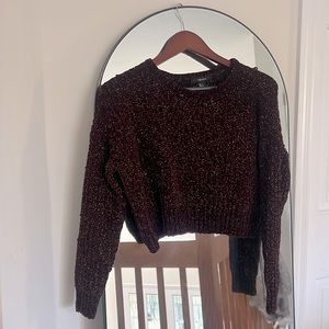 Burgundy Sweater with Gold Accent